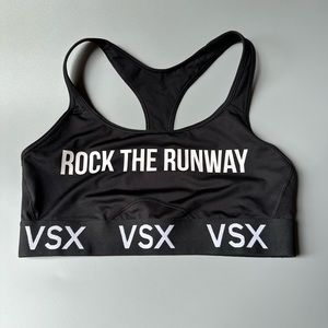 Victoria Secret VSX Black White Rock The Runway Women's Large Sports Bra